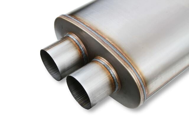 Performance Muffler 3 in Dual inlet & outlet 12599-FM 409 Stainless