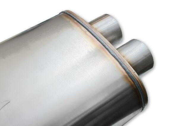 Performance Muffler 3 in Dual inlet & outlet 12599-FM 409 Stainless