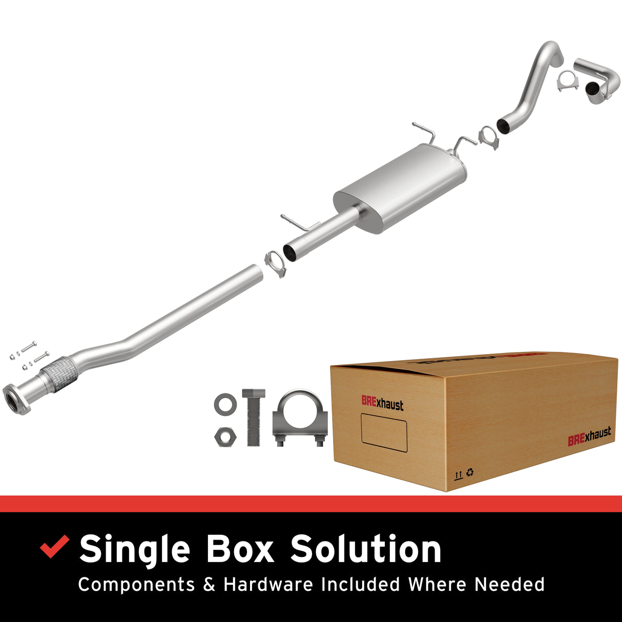 2007-2008 Chevy Silverado 1500 Direct-Fit Replacement Exhaust System 106-0464 aluminized steel