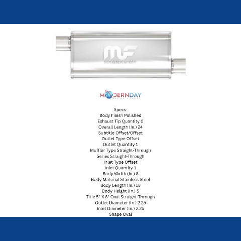MagnaFlow performance muffler 2.25 inch inlet/outlet stainless steel 14262