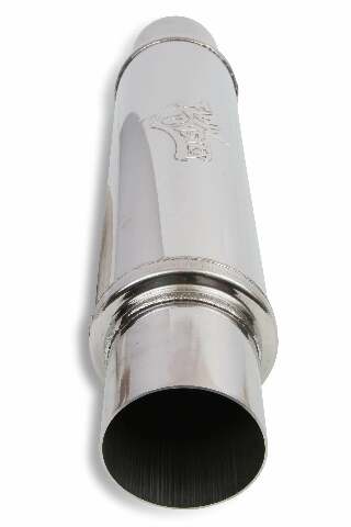 Round Performance Muffler 3.00 Inlet/ 3.00 Outlet 14419-FM Polished 12867