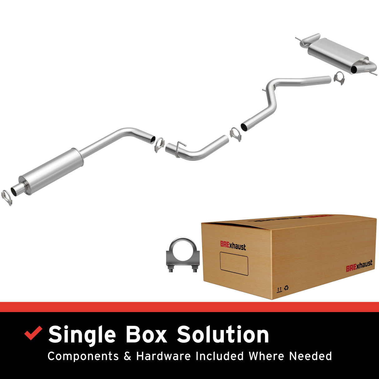 2012-2017 Ford Focus Direct-Fit Replacement Exhaust System 106-0593 aluminized steel