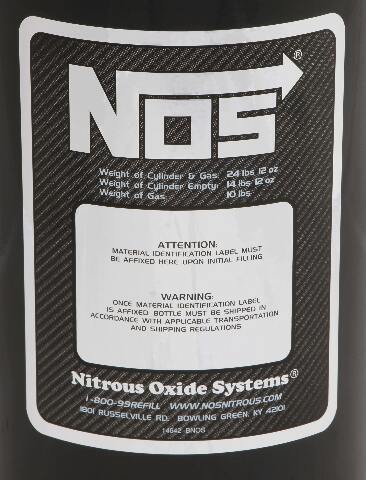 10lb NOS Bottle Carbon Fiber Hydro Dipped W/ Super Hi-Flow Valve 14745BNOS
