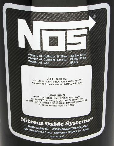 NOS nitrous bottle - 14750B-ZR1NOS -8AN 15 lb black 2493