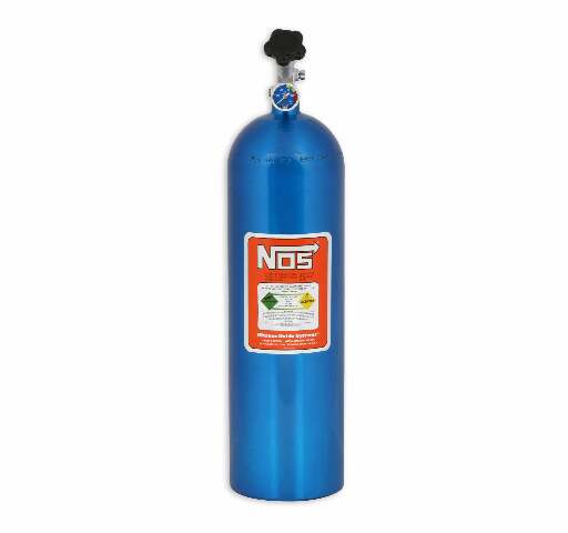 NOS nitrous bottle w/ blue finish and super hi flo valve 15 lb 14750NOS