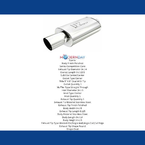 MagnaFlow performance muffler 4 inch inlet/outlet stainless steel 14834