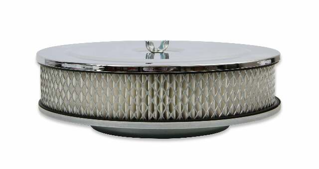 Mr. Gasket air cleaner 9 inch diameter x 2 3/4 inch tall ... carburetor chrome steel 1487