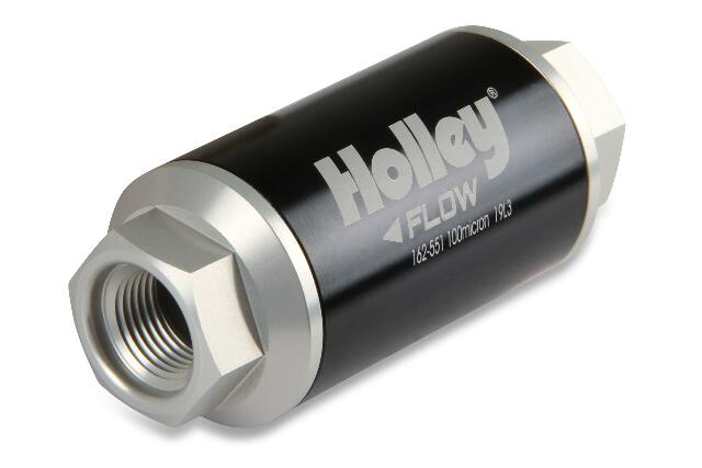 Holley 162-551 - 100 GPH HP Billet Fuel Filter - Street/Strip Carb or EFI Applications Pre Filter 100 Micron