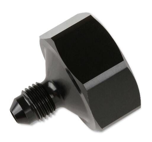 NOS black T7075 aluminum 4AN-660 bottle nut adapter -4AN 16221NOS