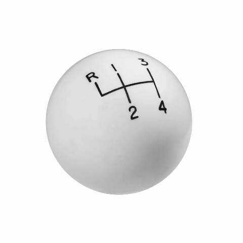 Hurst Shift Knob - White 4 Speed 3/8-24 Threads - 1630002
