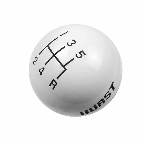 Hurst Shift Knob - White 5 Speed 3/8-16 Threads - 1630025