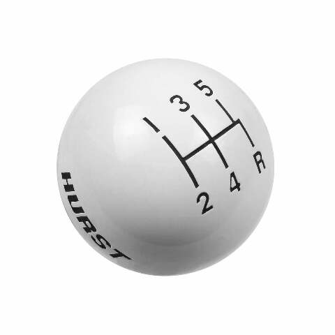 Hurst Shift Knob - White 5 Speed 3/8-16 Threads - 1630025