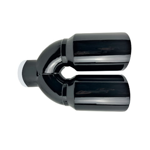3" IDX4"X12" -Dual Double Wall Slant Cut S/S Gloss Black Exhaust Tip 1648BK