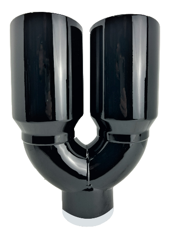 3" IDX4"X12" -Dual Double Wall Slant Cut S/S Gloss Black Exhaust Tip 1648BK
