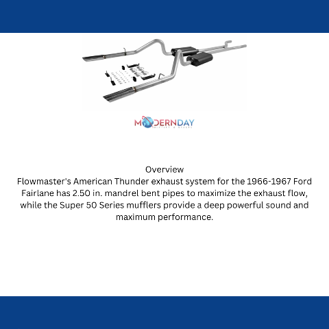 1966-1967 Ford Fairlane Header-back Exhaust System Flowmaster American Thunder 1