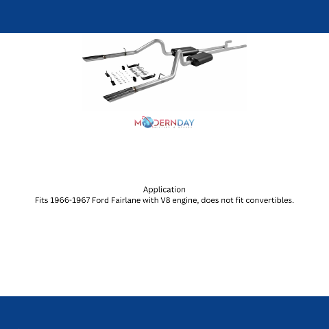 1966-1967 Ford Fairlane Header-back Exhaust System Flowmaster American Thunder 1