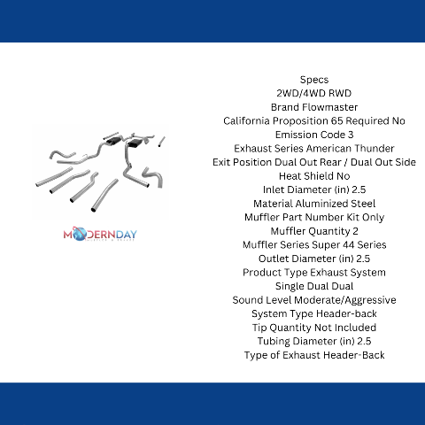 1967-1972 Chevrolet C10 Header-back Exhaust System Flowmaster American Thun