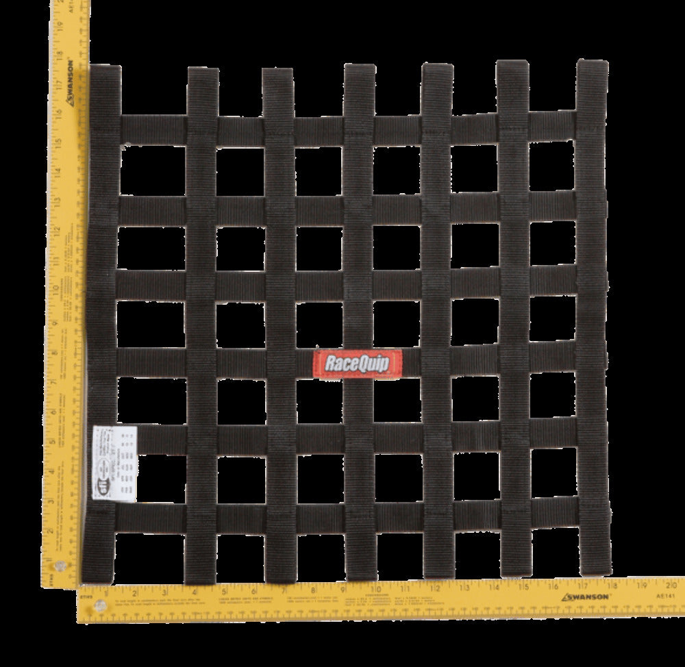 RaceQuip SFI ribbon window net 18 x 18 inch black 726003RQP