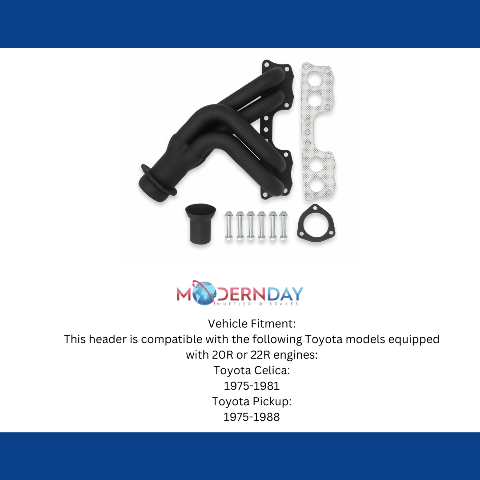 Shorty Header for 75-88 Toyota Pickup w/ 20R/22R, Black Painted - 19000FLT performance headers