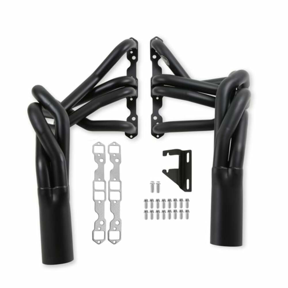 Hooker 1963-1974 Chevrolet Corvette Long Tube Headers Super Competition 2224HKR for 1963-1974 Chevy Corvette black ceramic coated long tube