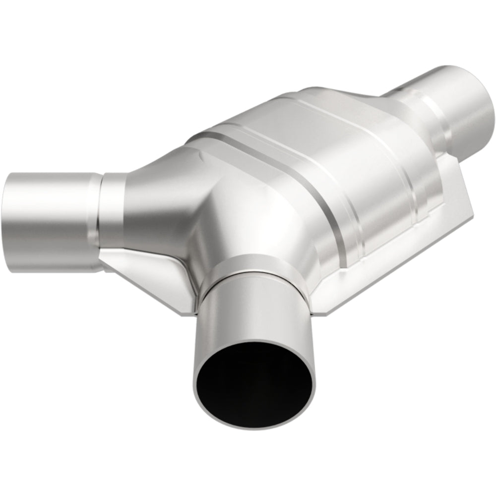 MagnaFlow universal catalytic converter driver side 2.25 inch inlet/outlet stainless steel CARB compliant 338042