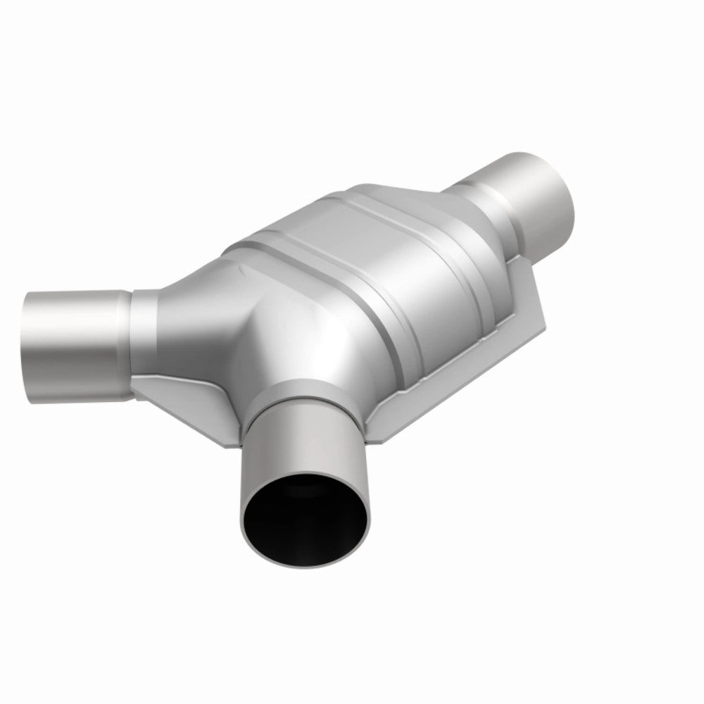 MagnaFlow universal catalytic converter driver side 2.25 inch inlet/outlet stainless steel CARB compliant 338042