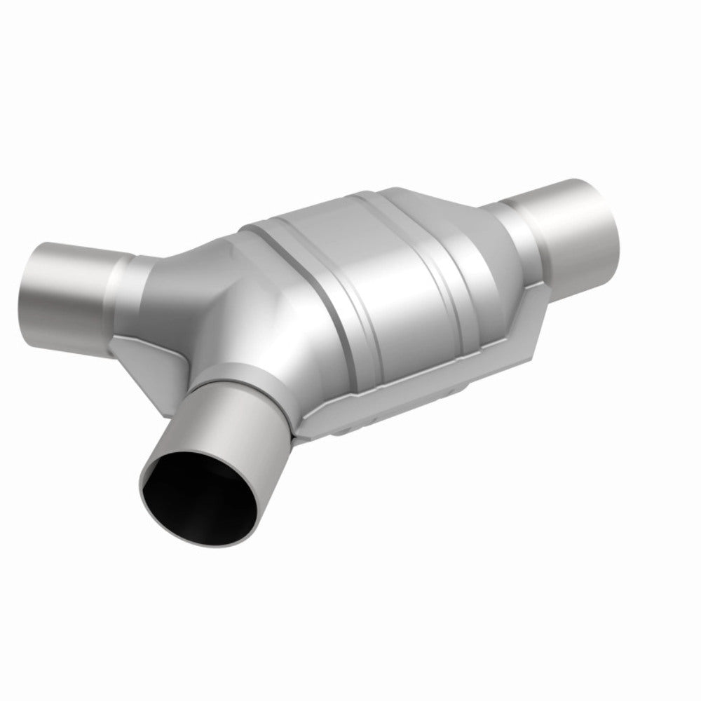 MagnaFlow universal catalytic converter driver side 2.25 inch inlet/outlet stainless steel CARB compliant 338042