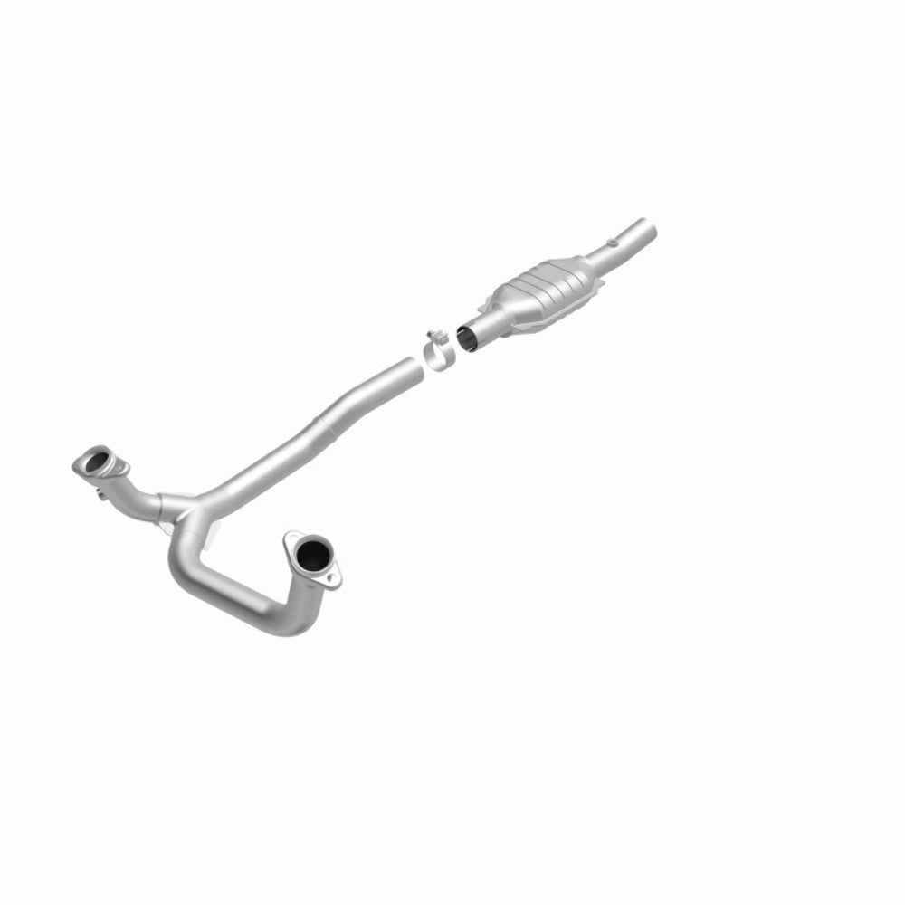 MagnaFlow direct-fit catalytic converter fits 1996 Ford E-150 Econoline, 1996 Ford E-350 Econoline Club Wagon, and more, this and 1996 Ford E-150 Econoline stainless steel Federal