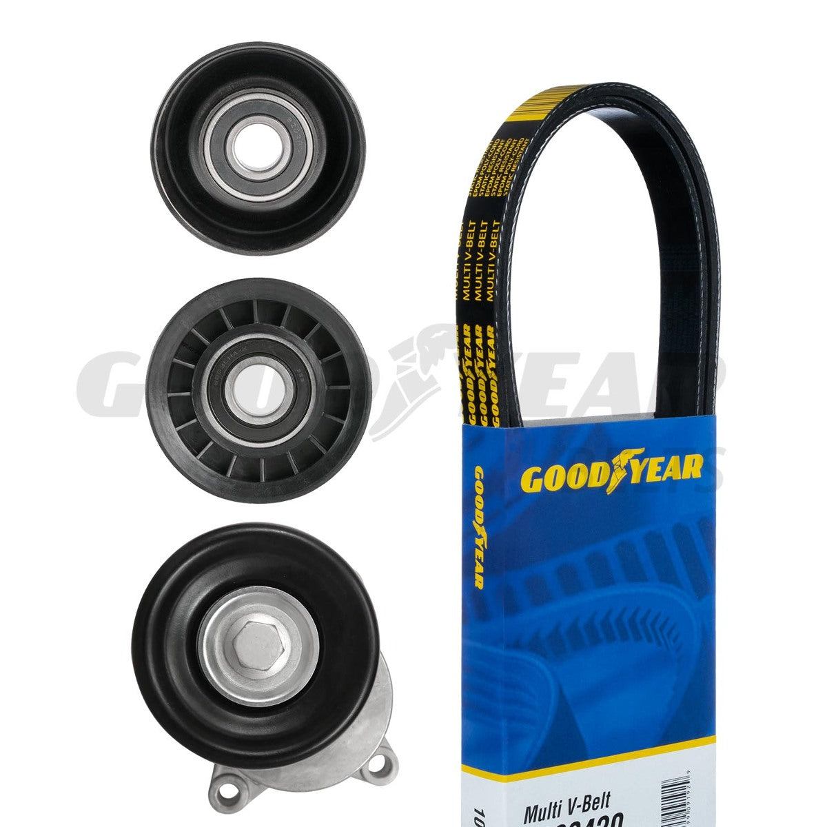t 1998-2001 Ford Escort Serpentine Belt Drive Component Kit Goodyear 3091 Good Year Belts