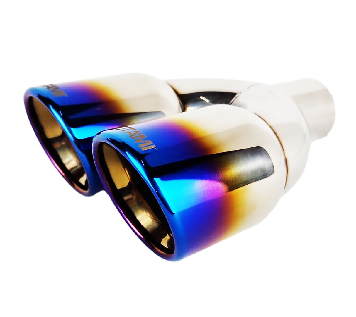 t 2.25" ID/3.5" OUT/9.5" Dual Double Wall Slant Cut Exhaust Tip-Blue NT-2568BL Mach Speed