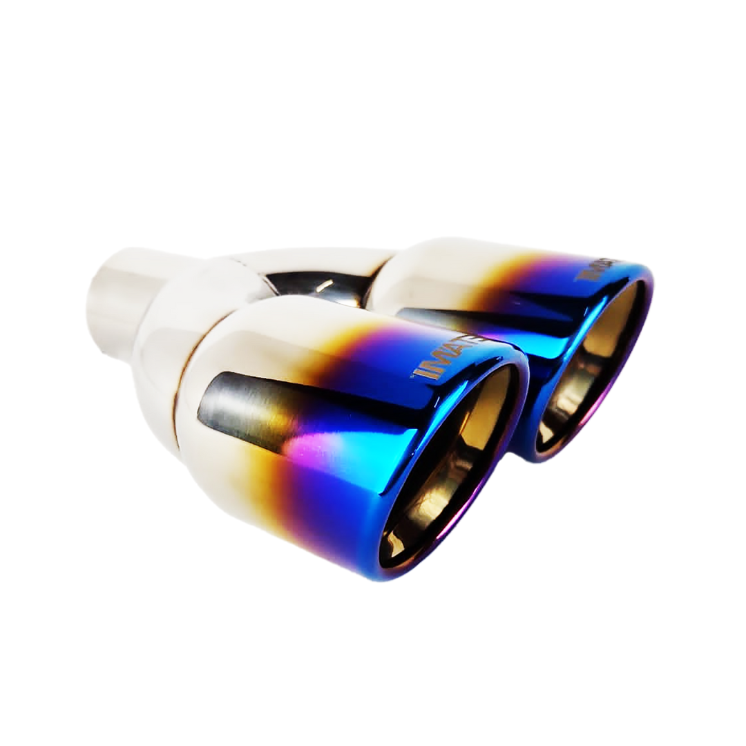 t 2.25" ID/3.5" OUT/9.5" Dual Double Wall Slant Cut Exhaust Tip-Blue NT-2568BL Mach Speed