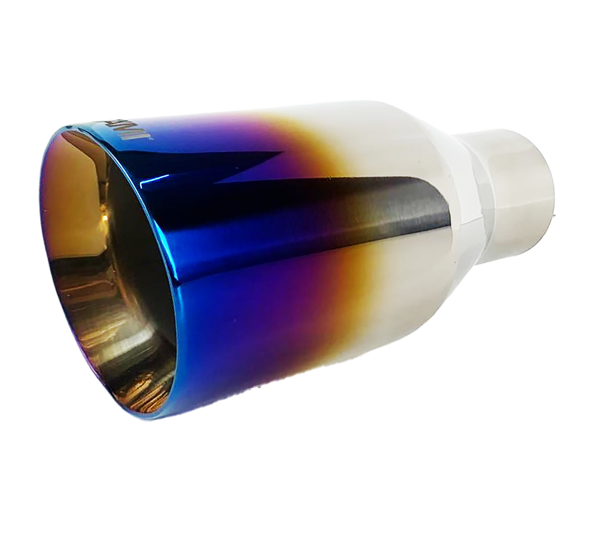 t 2.25" ID/4" OUT/8" Single Round Double Wall Slant Cut Exhaust Tip-Blue NT-2478 Mach Speed