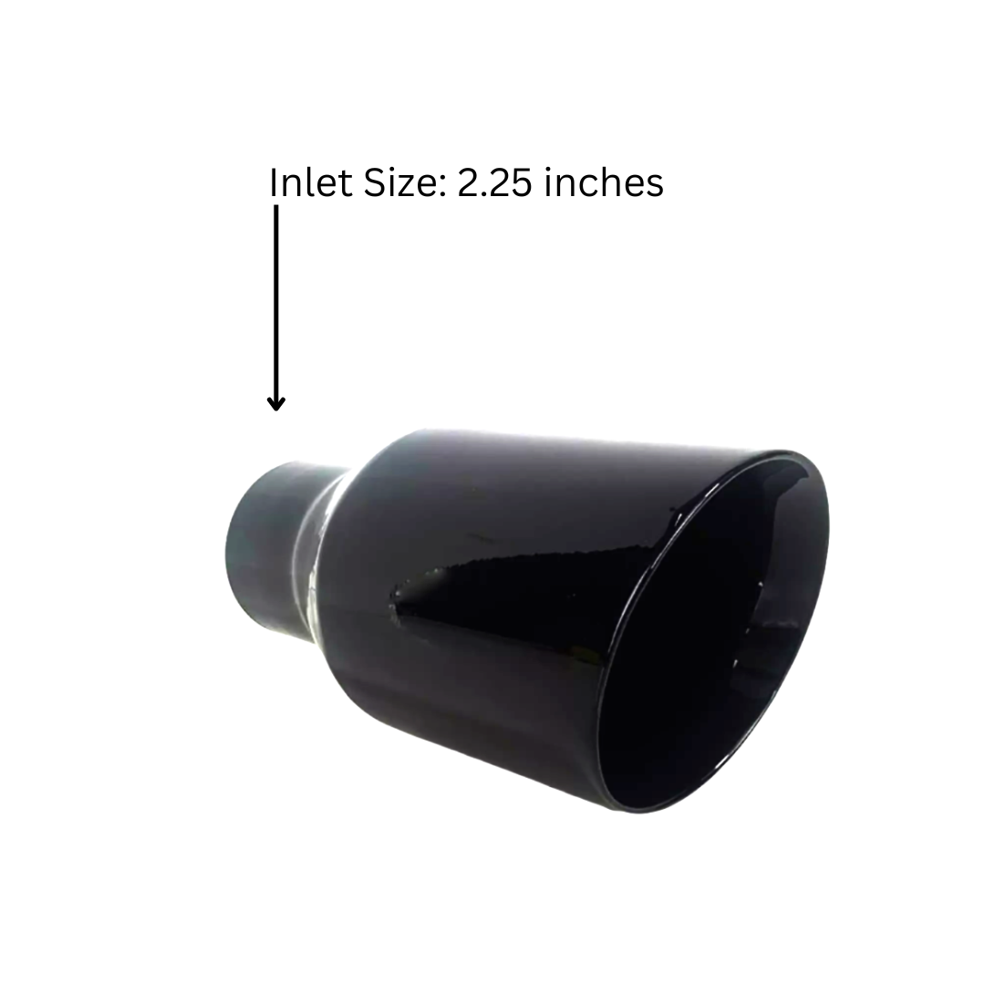 t 2.25" IDX4"X8" Double Wall Slant Cut Stainless Gloss Black Exhaust Tip 2408BK Mach Speed