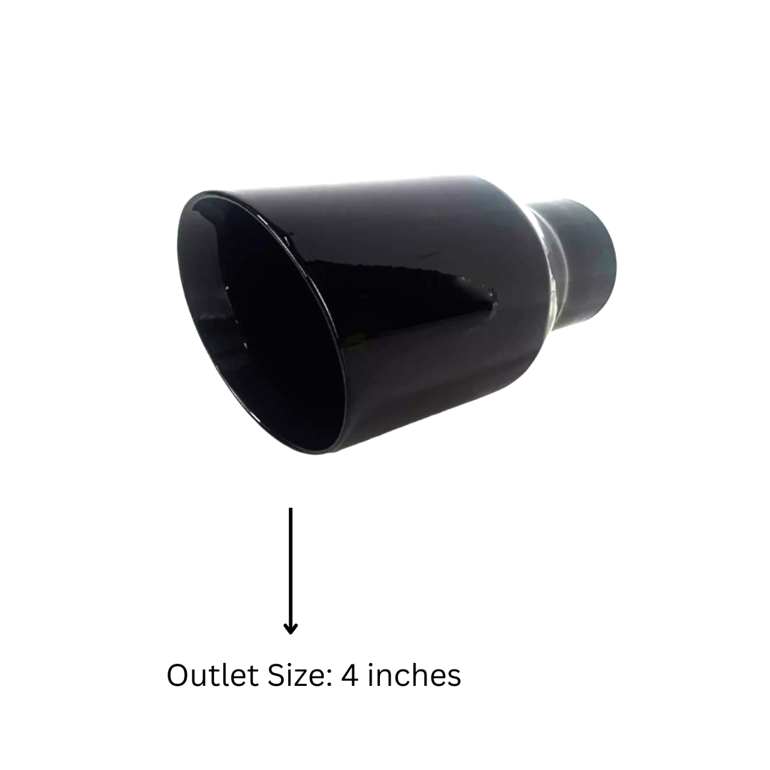 t 2.25" IDX4"X8" Double Wall Slant Cut Stainless Gloss Black Exhaust Tip 2408BK Mach Speed
