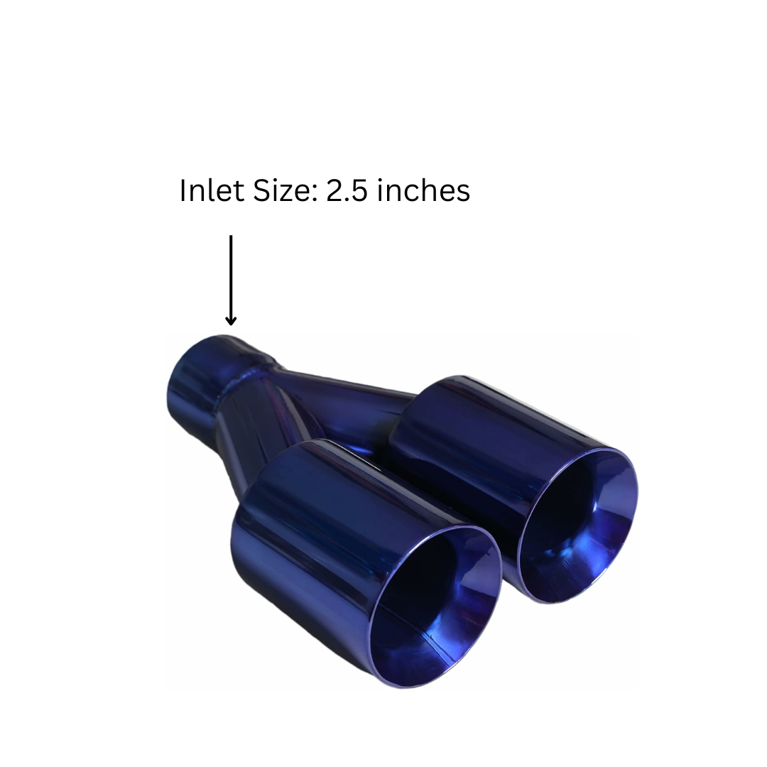 t 2.5" ID/3.5" OUT/10.25" Dual Round Double Wall Straight Cut Tip-Blue ET-0251BLU Mach Speed