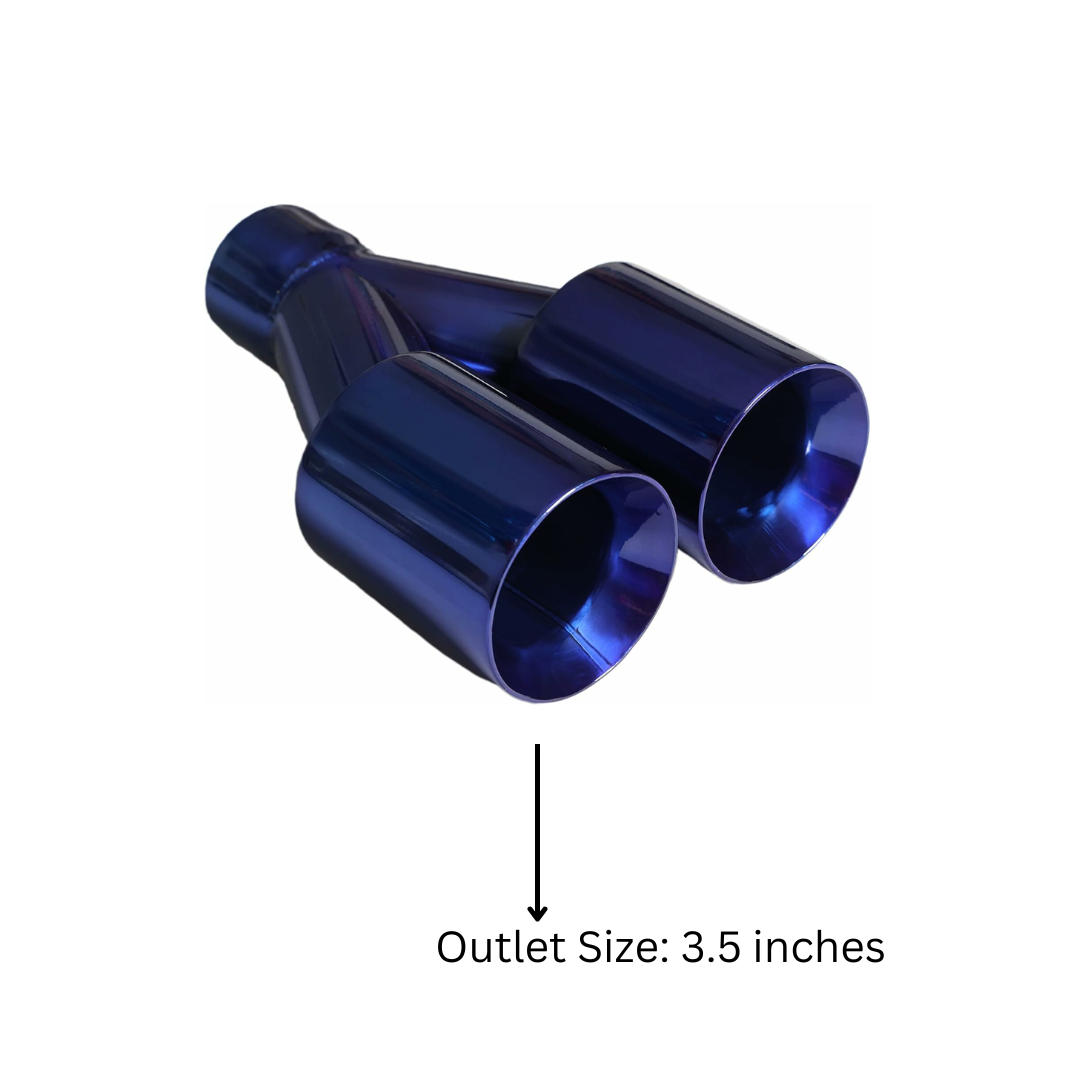 t 2.5" ID/3.5" OUT/10.25" Dual Round Double Wall Straight Cut Tip-Blue ET-0251BLU Mach Speed