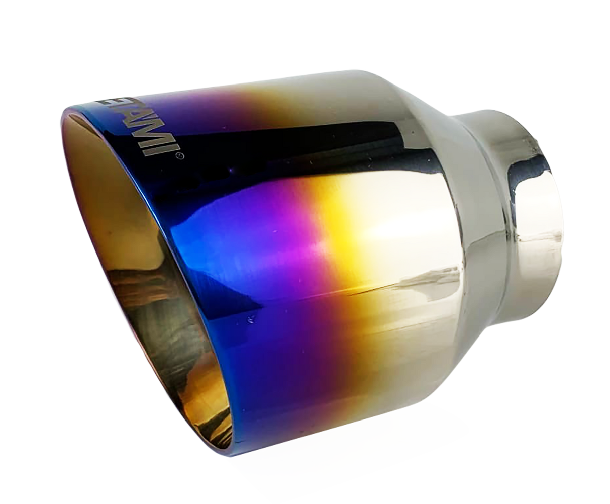 t 2.5" ID/4" OUT/5.5" Single Round Double Wall Slant Cut Exhaust Tip-Blue NT-2519 Mach Speed