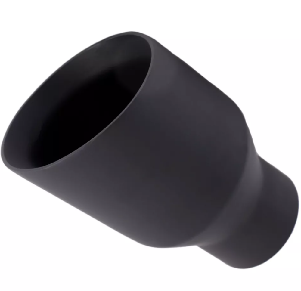 t 2.5" ID/4" OUT/5.8" Single Round Double Wall Slant Cut Tip Matt Black T263SB Mach Speed