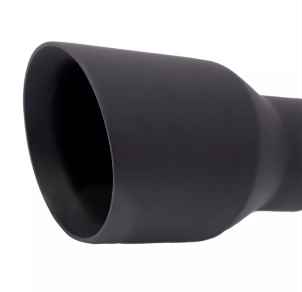 t 2.5" ID/4" OUT/5.8" Single Round Double Wall Slant Cut Tip Matt Black T263SB Mach Speed