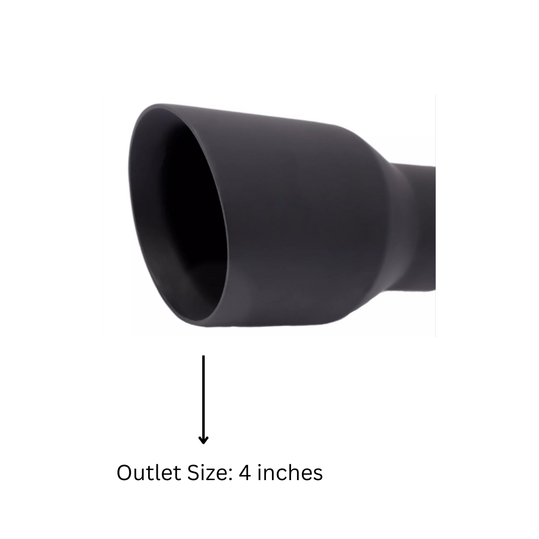 t 2.5" ID/4" OUT/5.8" Single Round Double Wall Slant Cut Tip Matt Black T263SB Mach Speed