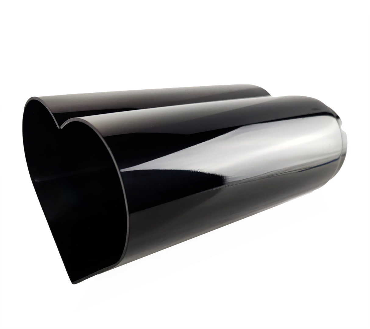 t 2.5" ID/4" OUT/9.5" Heart Shape Exhaust Tip Black Chrome NT-HEART-SBC Mach Speed