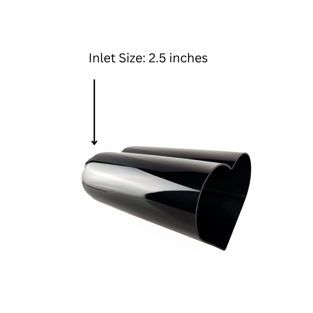 t 2.5" ID/4" OUT/9.5" Heart Shape Exhaust Tip Black Chrome NT-HEART-SBC Mach Speed