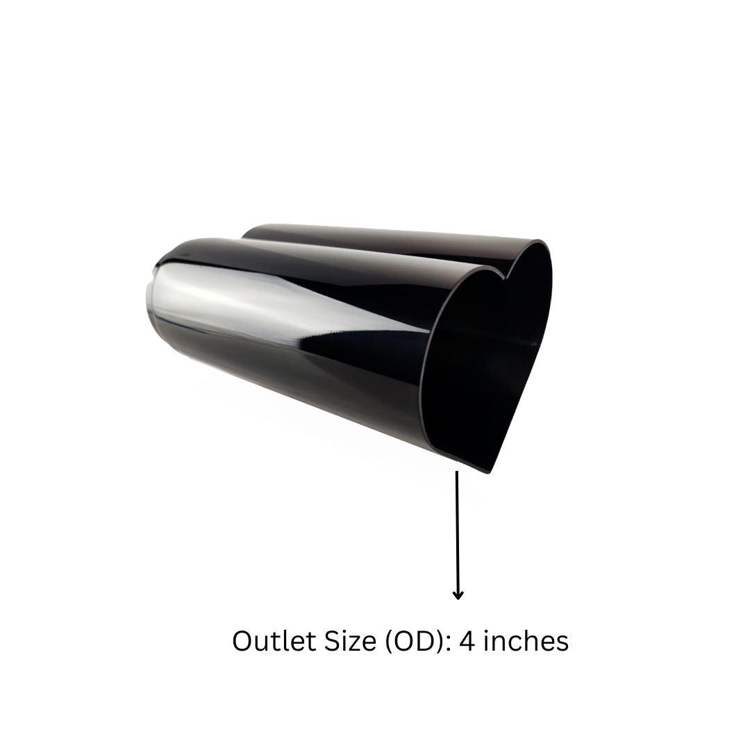 t 2.5" ID/4" OUT/9.5" Heart Shape Exhaust Tip Black Chrome NT-HEART-SBC Mach Speed