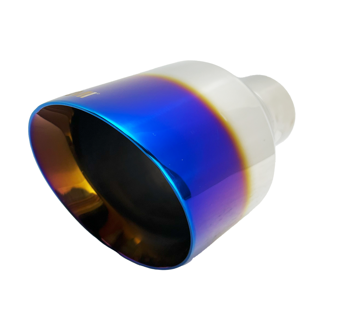 t 2.5" ID/5" OUT/8" Single Round Double Wall Slant Cut Exhaust Tip-Blue NT-2589 Mach Speed