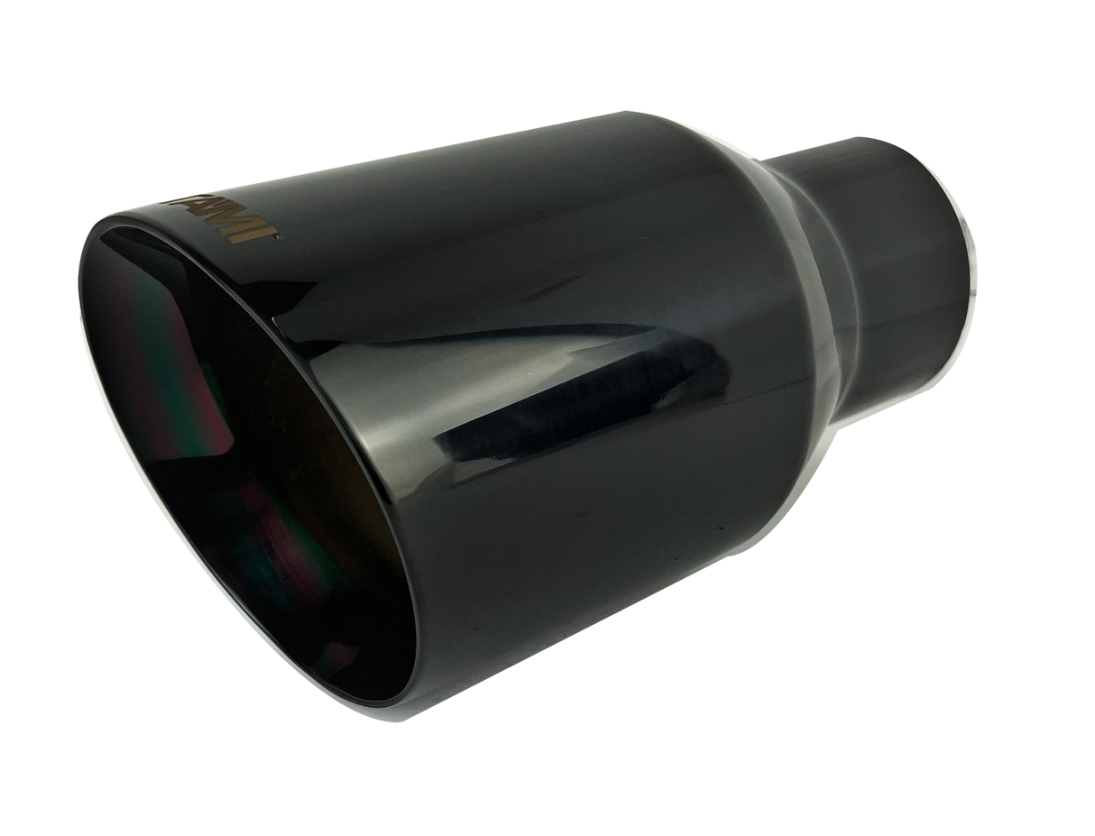 t 2.5" IDX4.5"X8" Double Wall Slant Cut Stainless Gloss Black Exhaust Tip 2509BK Mach Speed