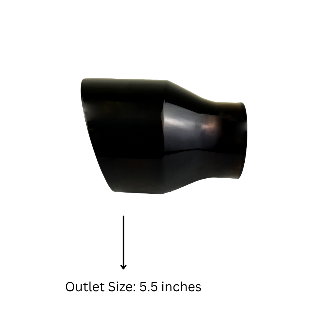t 2.5" IDX4"X5.5" Double Wall Slant Cut S/S Gloss Black Exhaust Tip 2510BK Mach Speed