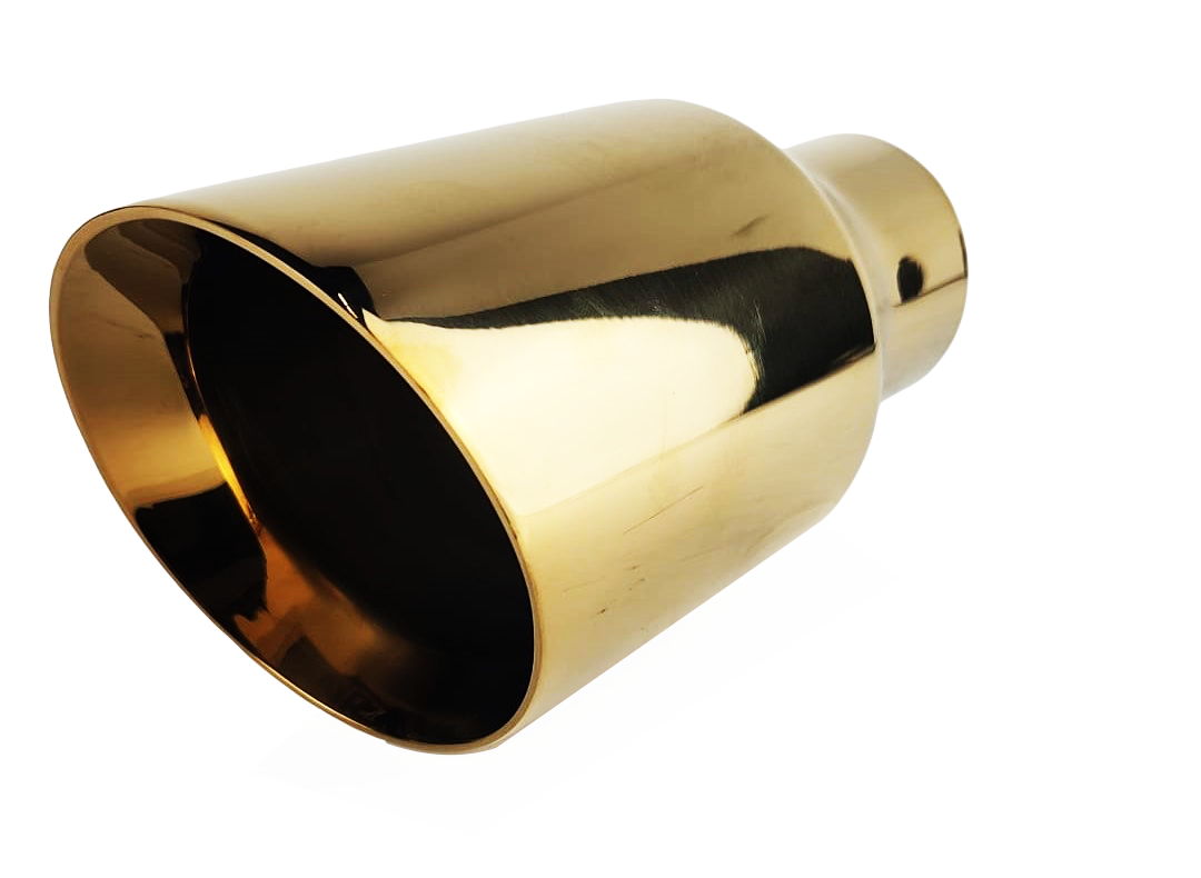 t 2.5" IDX4"X8" Double Wall Slant Cut Stainless Gold Exhaust Tip 2508GD Mach Speed