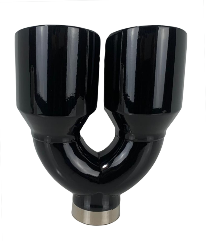 t 2.5" IDX4"X9.5" -Dual Double Wall Slant Cut S/S Gloss Black Exhaust Tip 1670BK Mach Speed