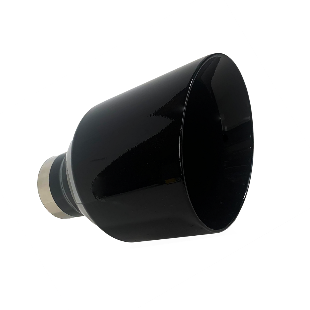t 2.5" IDX5"X8" Double Wall Slant Cut Stainless Gloss Black Exhaust Tip 2580BK Mach Speed
