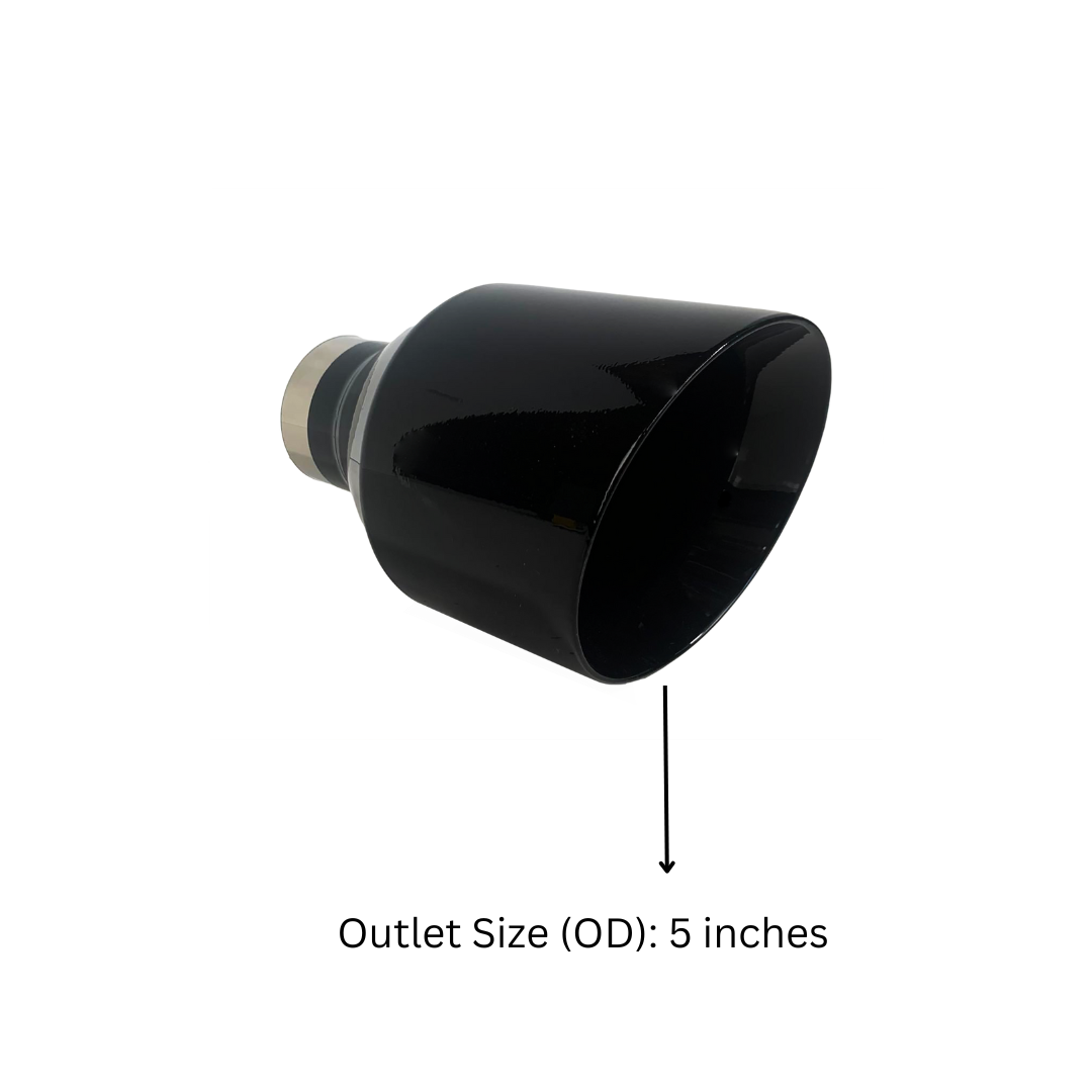 t 2.5" IDX5"X8" Double Wall Slant Cut Stainless Gloss Black Exhaust Tip 2580BK Mach Speed
